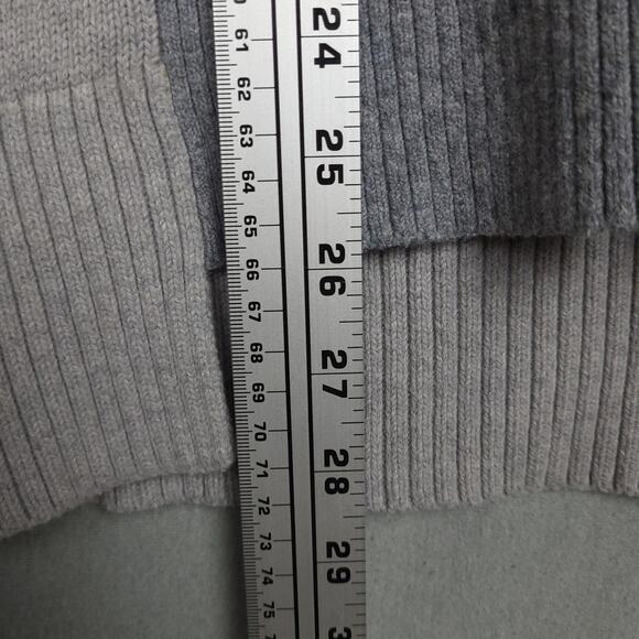 Tommy Hilfiger Women's Knit Velvet Logo Crewneck Wool Blend Sweater Large Gray - Picture 9 of 10